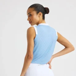 Röhnisch Abby Sleeveless Top Micro-R-Check-Dove-Blue Online
