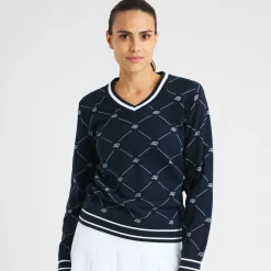 Röhnisch Adele Knitted Sweater R-Check-Navy