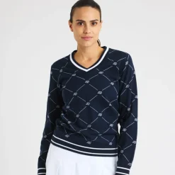 Röhnisch Adele Knitted Sweater R-Check-Navy
