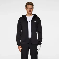 J.Lindeberg Aerial Full Zip Hood Svart Black Sale