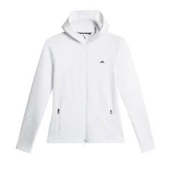 J.Lindeberg Aerialle Zip Hood Vit White Clearance