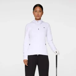 J.Lindeberg Aerialle Zip Hood Vit White Clearance