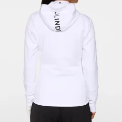 J.Lindeberg Aerialle Zip Hood Vit White Clearance