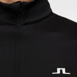 J.Lindeberg Aerial Quarter Zip Mid Layer Svart Black New