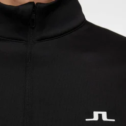J.Lindeberg Aerial Quarter Zip Mid Layer Svart Black New