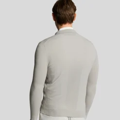 Lyle & Scott Airlight Knitted Cardigan Grå Grå (Pebble Z04) Sale