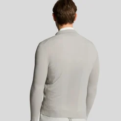 Lyle & Scott Airlight Knitted Cardigan Grå Grå (Pebble Z04) Sale