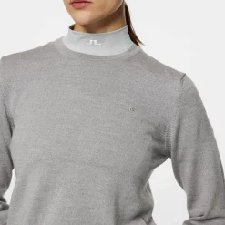 J.Lindeberg Aria Knitted Sweater Light-Grey-Melange Clearance