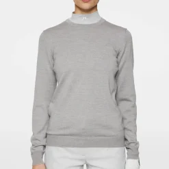 J.Lindeberg Aria Knitted Sweater Light-Grey-Melange Clearance