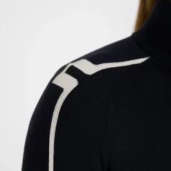 J.Lindeberg Aubree Knitted Zip Sweater Blå JL Navy Online