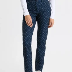 Röhnisch Chie Comfort Pants 32 Micro-R-Check-Navy Outlet