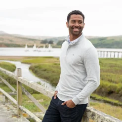 Travis Mathew Cloud Quarter Zip 2. Heather-Light-Grey Hot