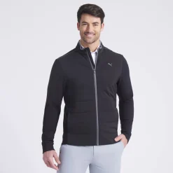 Puma Cloudspun Fleece Hybrid Jacket Svart Black Best
