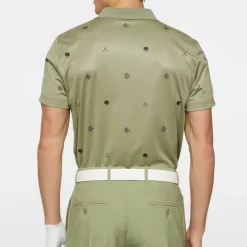 J.Lindeberg Club House Motif Polo Golf-Micro-Olive-S Online