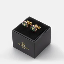 Skultuna Cufflinks British Sporting Golf Grön Purple/Green/Gold