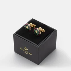 Skultuna Cufflinks British Sporting Golf Grön Purple/Green/Gold