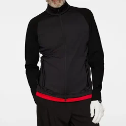 J.Lindeberg Devin Hybrid Knit Zip Sweater Svart Black Best