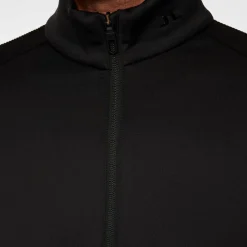 J.Lindeberg Devin Hybrid Knit Zip Sweater Svart Black Best