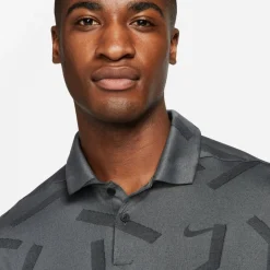 Nike Dri-Fit Vapor Line Jaquard Golf Polo Dk Smoke Grey-Black New