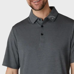 Callaway Emea Ss Ventilated Jacquard Polo Svart Caviar Hot