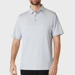 Callaway Emea Ss Ventilated Jacquard Polo Gray Dawn New