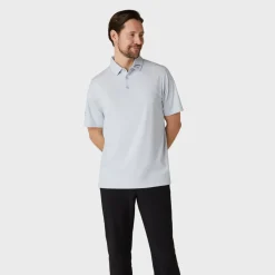 Callaway Emea Ss Ventilated Jacquard Polo Gray Dawn New