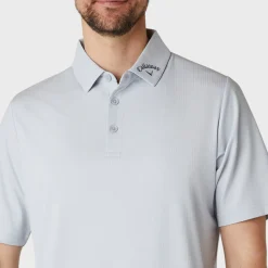Callaway Emea Ss Ventilated Jacquard Polo Gray Dawn New