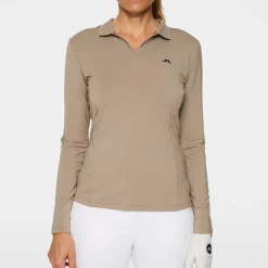J.Lindeberg Falah Long Sleeve Polo Brindle