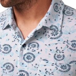 Travis Mathew Flourish Button Up Vit White New