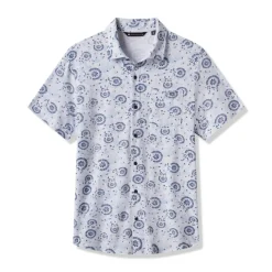 Travis Mathew Flourish Button Up Vit White New