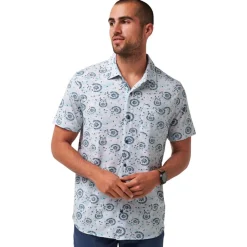 Travis Mathew Flourish Button Up Vit White New