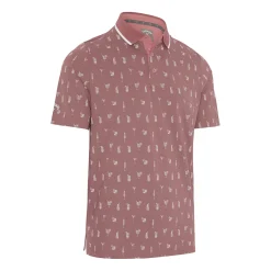 Callaway Geo Cocktail Print Polo Mesa-Rose