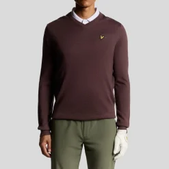 Lyle & Scott Golf V Neck Pullover Rosa Berry Sale