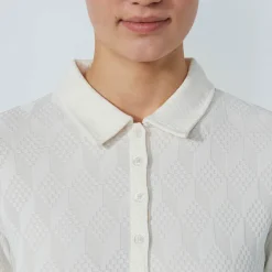Daily Sports Graphic Jaquard Ls Poloshirt Vit Ivory Sale