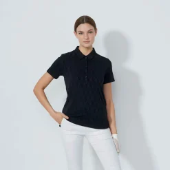 Daily Sports Graphic Jaquard Ss Poloshirt Svart Black Discount