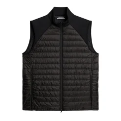 J.Lindeberg Hayden Quilt Hybrid Vest Svart Black New