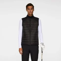 J.Lindeberg Hayden Quilt Hybrid Vest Svart Black New