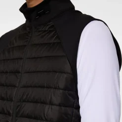 J.Lindeberg Hayden Quilt Hybrid Vest Svart Black New