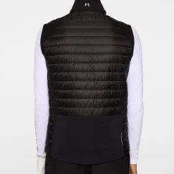 J.Lindeberg Hayden Quilt Hybrid Vest Svart Black New