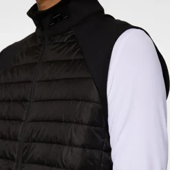 J.Lindeberg Hayden Quilt Hybrid Vest Svart Black New