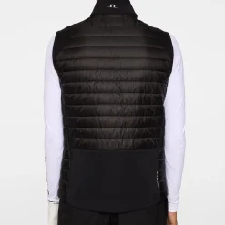 J.Lindeberg Hayden Quilt Hybrid Vest Svart Black New