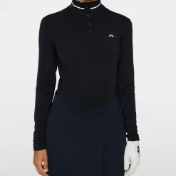 J.Lindeberg Hertta Long Sleeve Polo Blå JL Navy Hot