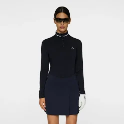 J.Lindeberg Hertta Long Sleeve Polo Blå JL Navy Hot