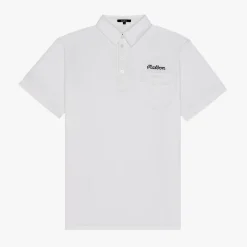 Malbon Golf JP Single Pocket Mercerized Polo Vit White Best