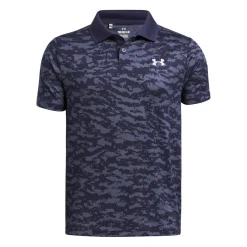 Under Armour Jr Matchplay Printed Polo Blå Navy (Midnight 410) Outlet