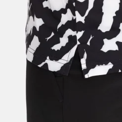 Bogeys & Birdies Jr Tech Hidden Button Pique AOP Svart Vit Black/White (Zebra) Best