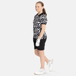 Bogeys & Birdies Jr Tech Hidden Button Pique AOP Svart Vit Black/White (Zebra) Best