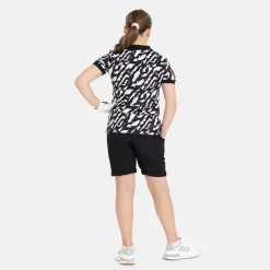 Bogeys & Birdies Jr Tech Hidden Button Pique AOP Svart Vit Black/White (Zebra) Best