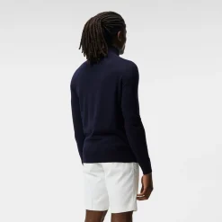 J.Lindeberg Kian Zipped Golf Sweater Blå JL Navy Clearance