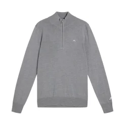 J.Lindeberg Kian Zipped Golf Sweater Grå Grey Melange